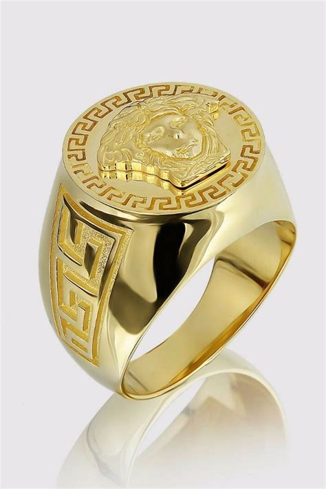 versace men's gold ring